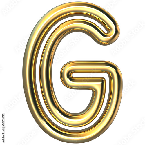 G Font Gold 3D Render