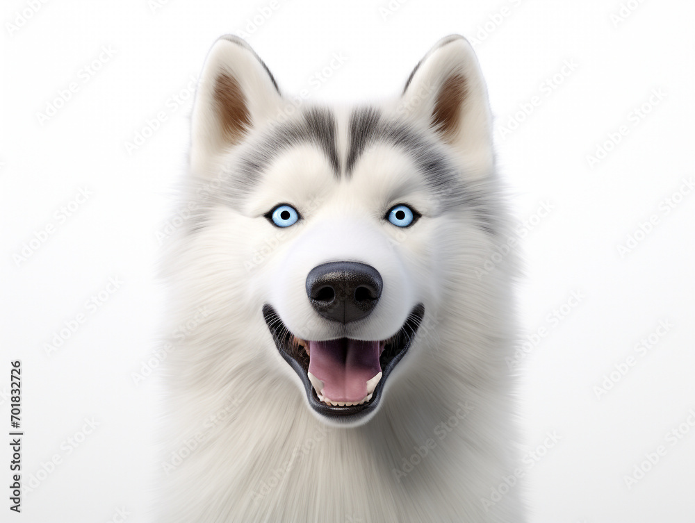 Siberian Husky: 3D Head for Iconic Logo Design