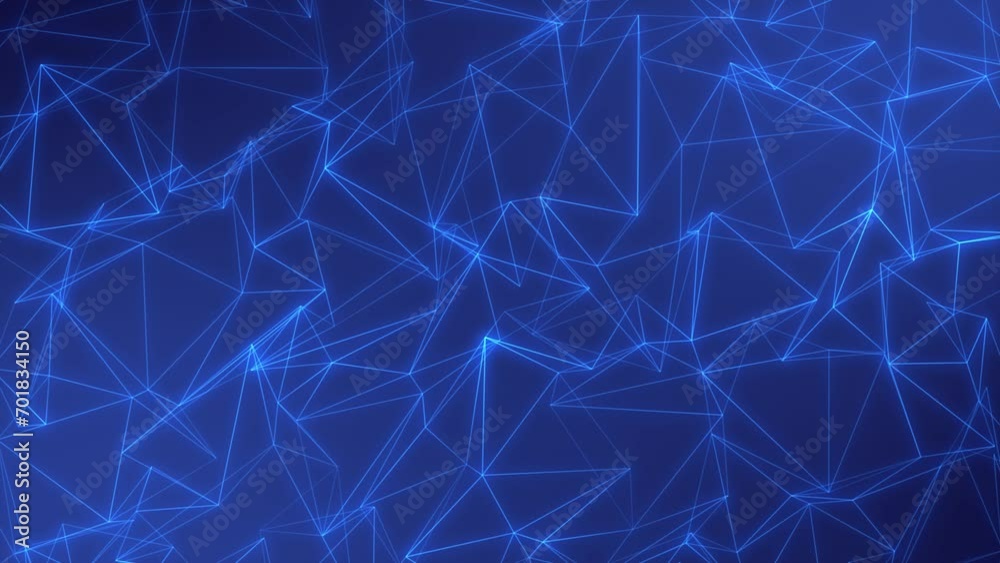 Digital blue background with dots and lines. Abstract digital connection moving dots and lines. Technology background. Network connection structure.4K