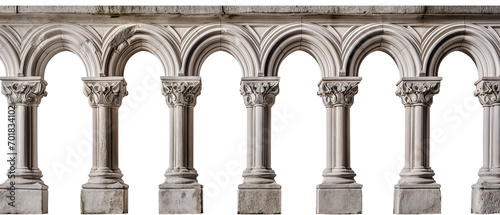 Ancient arches, columns, windows and apertures, Elements of architecture of buildings isolated on a white transparent background, png