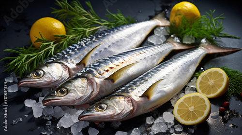 Fresh fish Mackerel with salt lemon and spices