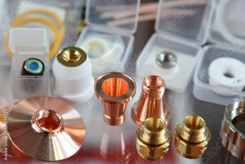Equipment components for laser cutting and welding of metal - fittings and cones