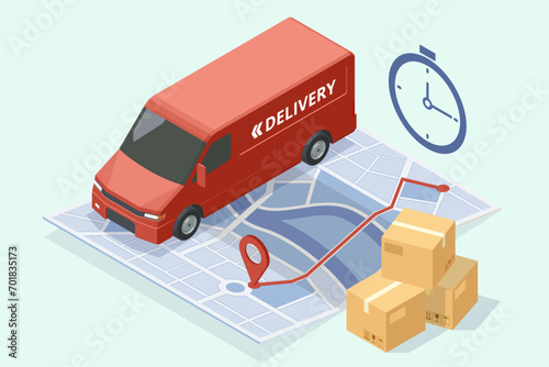 Isometric Logistics and Delivery. Free, Express, Home or Fast delivery. Delivery company. Delivery home and office. City logistics.
