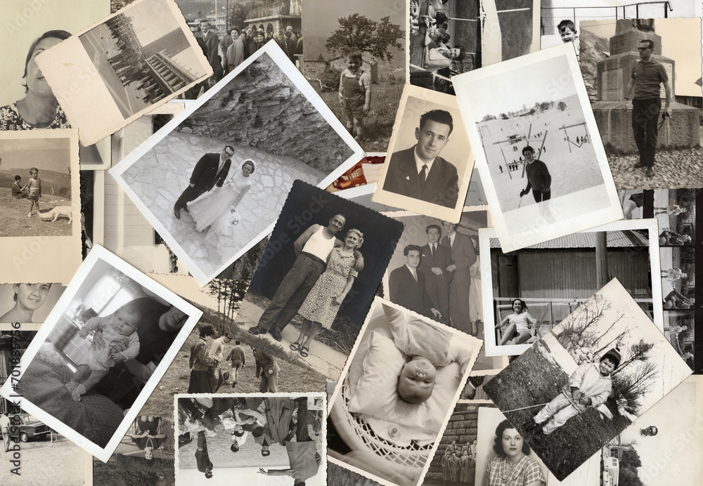 COLLECTION OF ANTIQUE PHOTOS - obrazy, fototapety, plakaty 