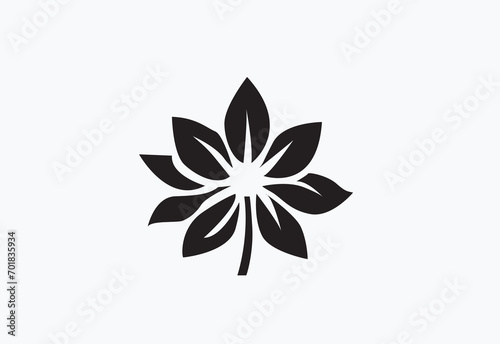 flower vector logo simple black and white background