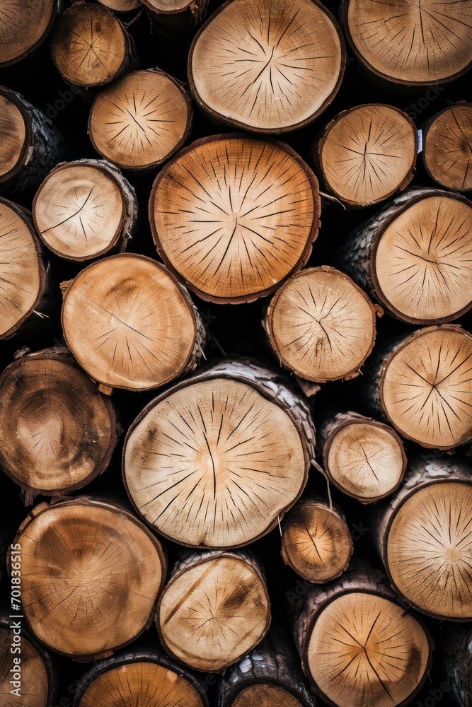 Freshly cut logs stacked showcasing wood textures Freshly cut logs stacked showcasing wood textures