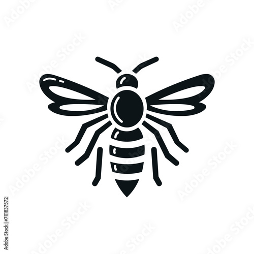 Creative bee Icon. Bumblebee, honey making concept. Isolated vector logo illustration © Metaverse