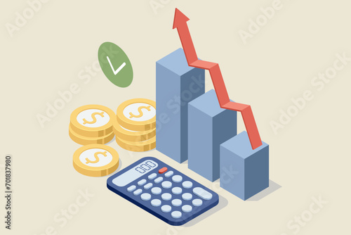 Isometric Expert team for Data Analysis, Business Statistic, Management, Consulting, Marketing. Communication and contemporary marketing. Corporate people working together