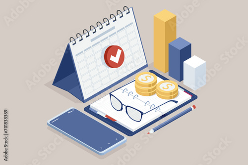 Isometric Expert team for Data Analysis, Business Statistic, Management, Consulting, Marketing. Communication and contemporary marketing. Corporate people working together