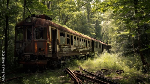 Abandoned train in the depo forest long time ago © PSCL RDL