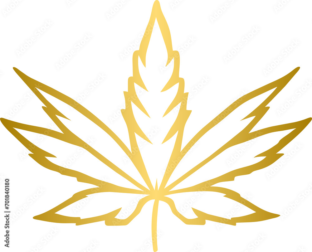 Golden cannabis leaf Golden cannabis leaf