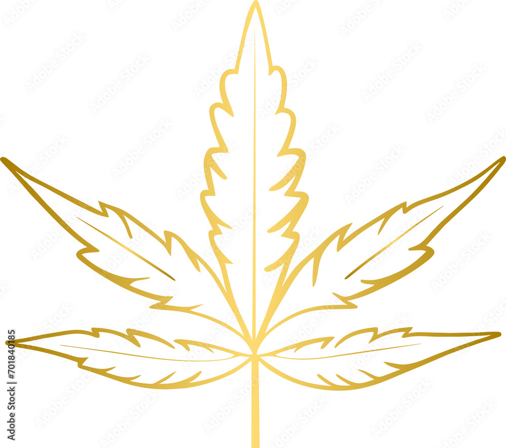 Golden cannabis leaf Golden cannabis leaf