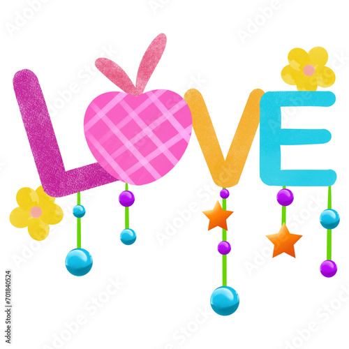 Colorful love word
