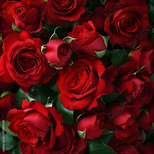Blooming Elegance  Immerse yourself in the enchanting allure of a natural red roses seamless background