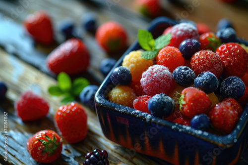 Colorful berries within a bento box