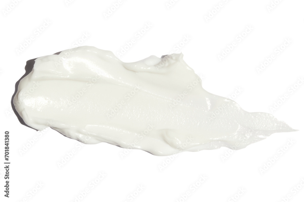 A smear of cream on a blank background. A smear of cream on a blank background.