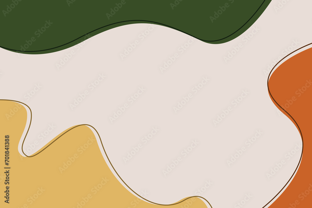 Boho- Inspired  Abstract Background for Modern Designs, Olive green, cream, yellow and orange