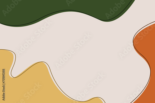 Boho- Inspired  Abstract Background for Modern Designs, Olive green, cream, yellow and orange