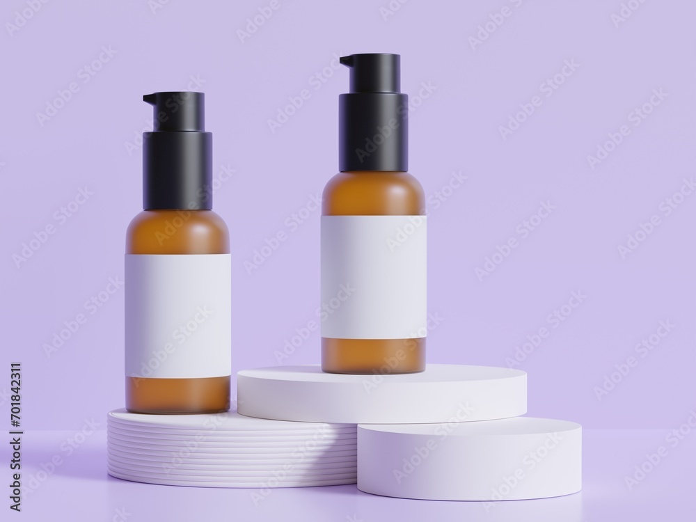 Realistic cosmetic bottle. Beauty product container set, plastic bottle illustration blank. spray bottle, cream tube and jar mockup collection on the podiun 3D. Clear spa hygiene object Realistic cosmetic bottle. Beauty product container set, plastic bottle illustration blank. spray bottle, cream tube and jar mockup collection on the podiun 3D. Clear spa hygiene object
