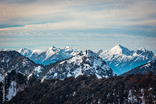 snow covered mountains