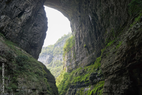 Natural holes created by a combination of time and weathering. The Three Natural Bridges are a series of natural limestone bridges, Chongqing.