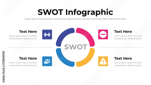 Swot Infographic presentation layout fully editable. photo