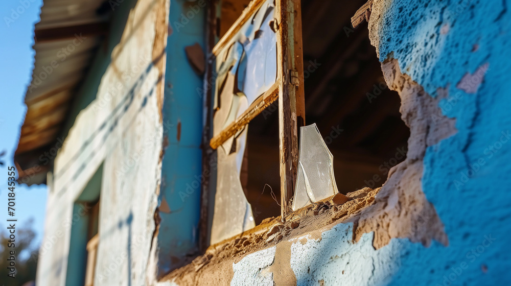Peeling Paint on Abandoned Building Facade Peeling Paint on Abandoned Building Facade