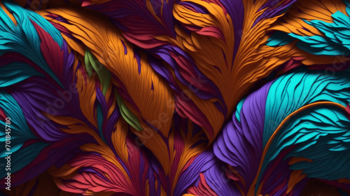 colorful 3d feathers  patterns
