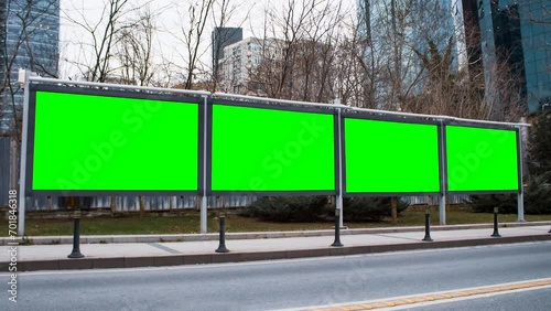 Wallpaper Mural Billboard mockup video, green screen chroma key, zoom in out camera effect Torontodigital.ca