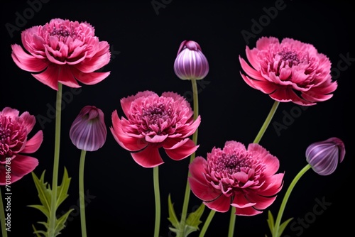 Wallpaper Mural Purple flowers on black background Torontodigital.ca