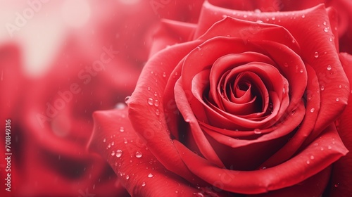 Happy valentine s day  Extreme close up of a red rose  generative ai