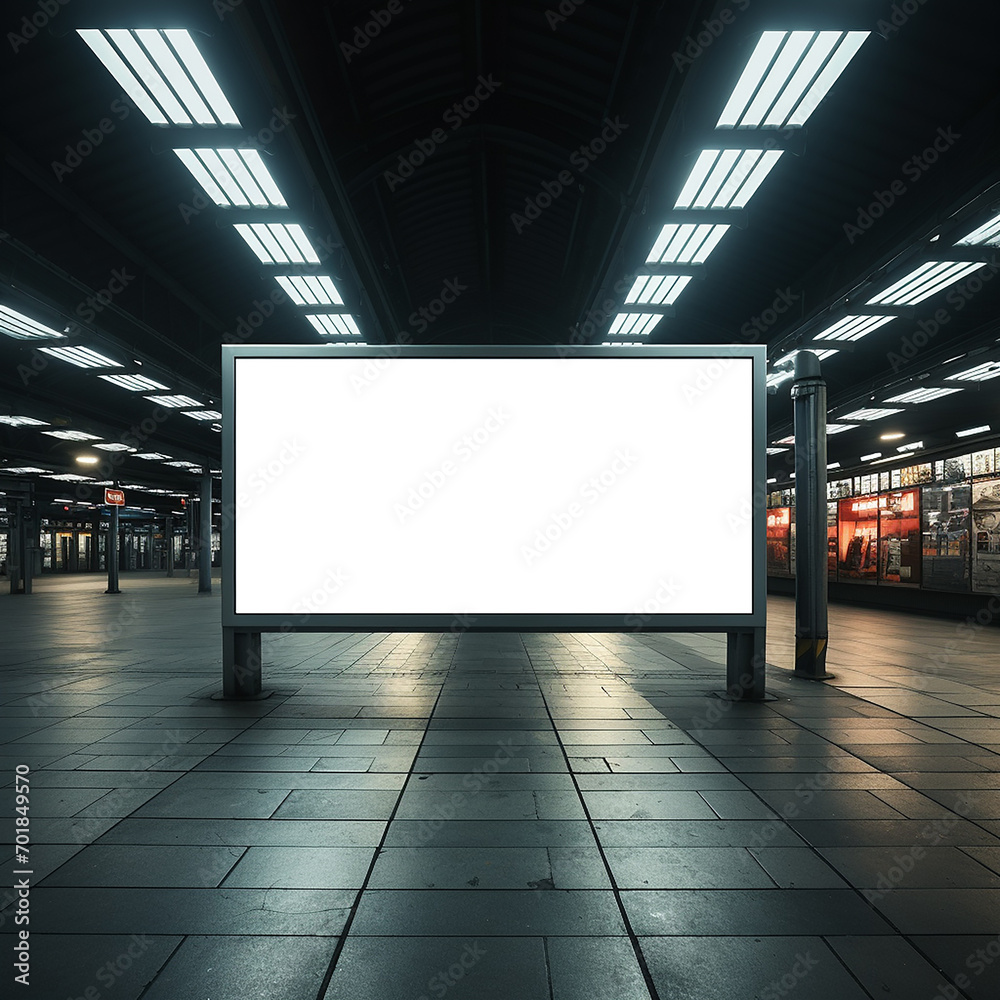 mock up blank billboard with copy space for advertising or media and content marketing at train station mock up blank billboard with copy space for advertising or media and content marketing at train station