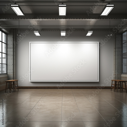 Blank billboard or advertising poster in the airport for advertisement concept