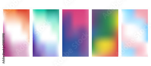 Set of posters with LGBTQ colours blurred gradient background. Instagram stories template in trendy y2k aesthetic. Design for social media. Vector illustration photo