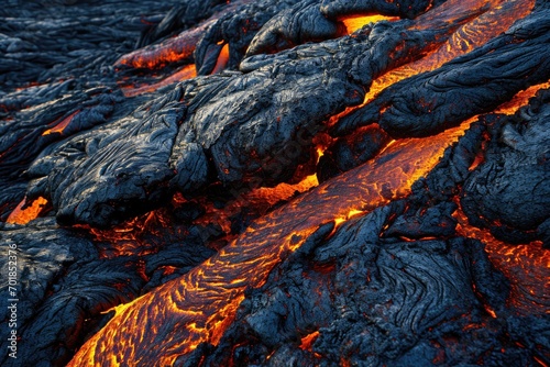 Fiery Bedrock: A Fractured Lava Background with Glowing Flames and Orange Light