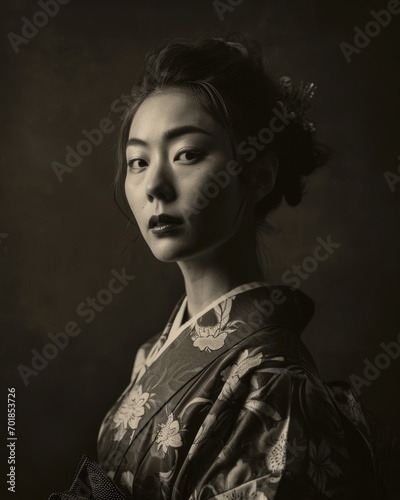 vintage Japanese Geisha Portrait