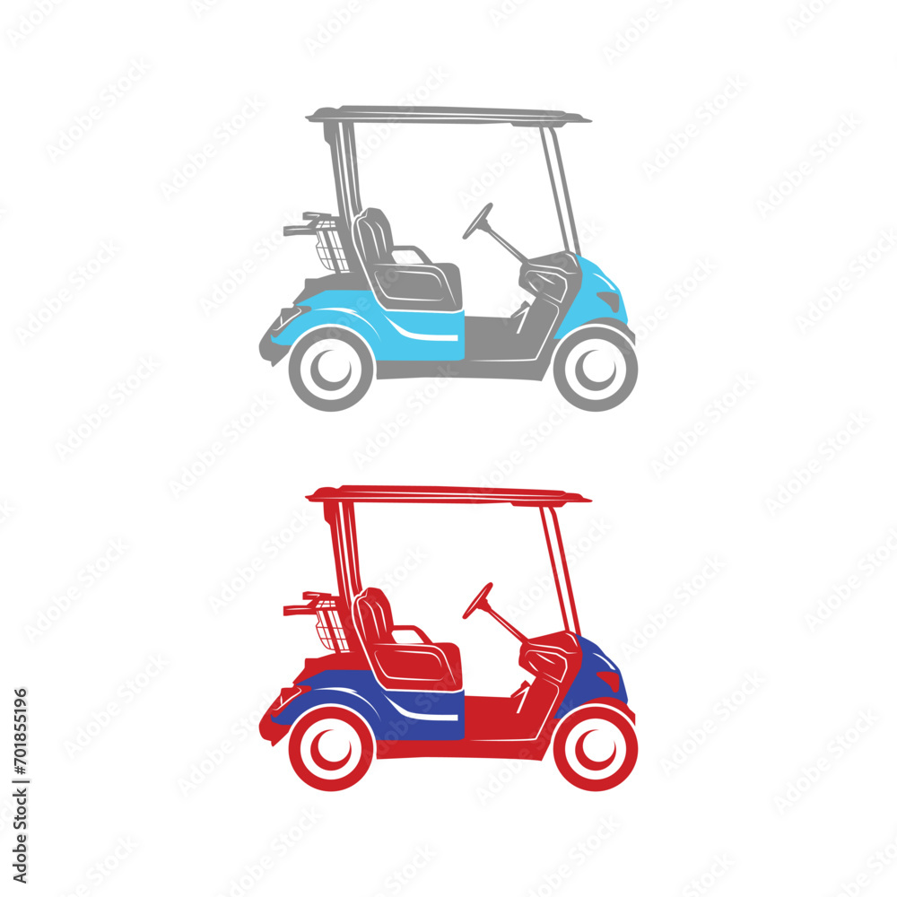 golf cart logo elements, golf cart logo vector template