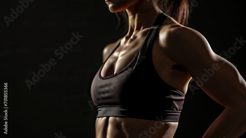 close up an attractive sporty woman athlete body isolated on color background © Oleksandr Kozak