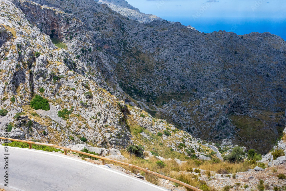 Winding mountain road on the island of Mallorca Winding mountain road on the island of Mallorca