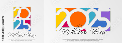 Bonne année - meilleurs vœux 2025 - vecteur pour affiche, bannière, salutation et célébration du nouvel an 2025.