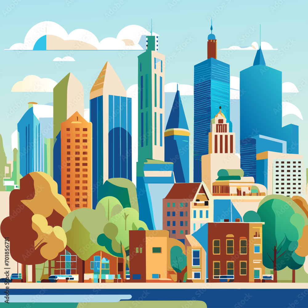 vector illustration of a modern city