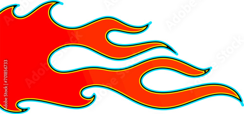 Tribal hotrod muscle car flame graphic for hoods, sides and motorcycles. Can be used as decal, sticker or tattoos too vector