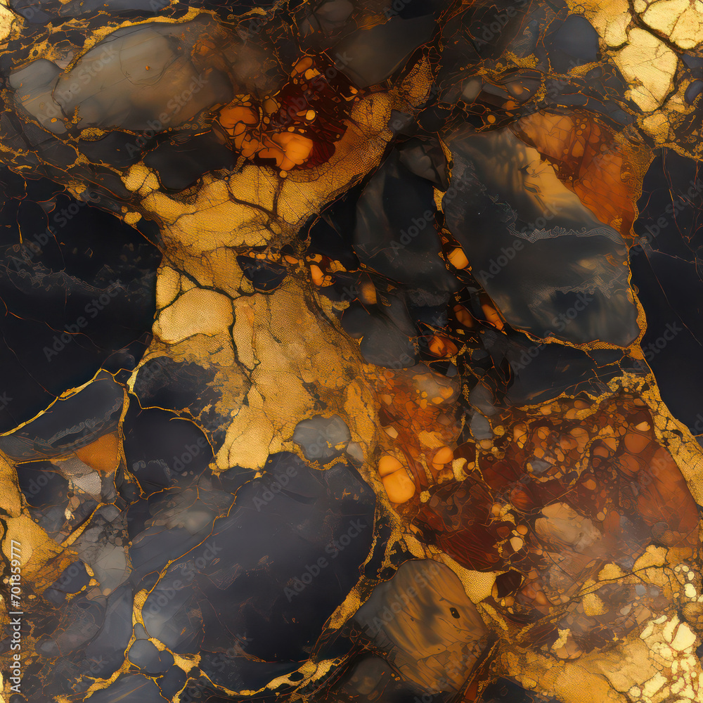 Fototapeta premium Seamless decorative gold and wood marble pattern background