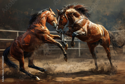 illustration of a fighting horse