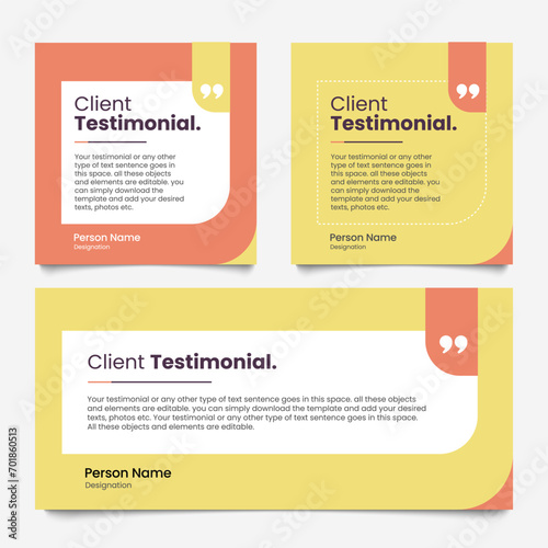 Creative Testimonial Template, Quote ,Empty space box template, Infographic Template Editable Vector Illustration, Feedback rating template editable vector illustration photo