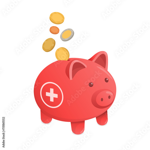 Coins falling inside a piggy bank: emergency fund