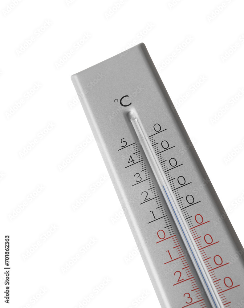 Modern grey weather thermometer on white background Modern grey weather thermometer on white background