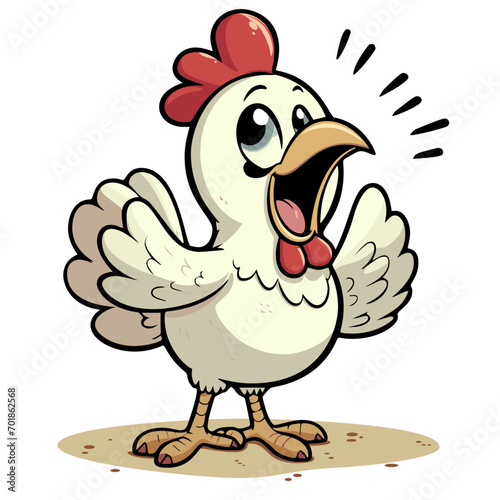 cartoon chicken with a smile