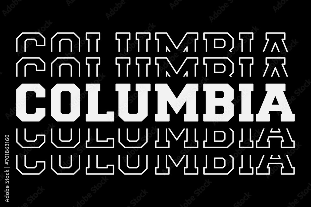 Patriotic American USA State Columbia T-Shirt Design