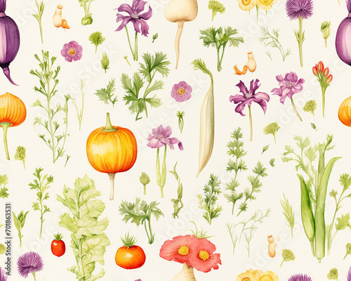 seamless pattern with vegetables